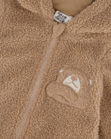 Sherpa Bear Hooded Zip Jacket Brown-3