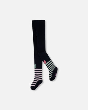 Knit Tights Dark Blue-0