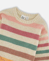 Knitted Tunic Off-White With Stripes-4