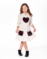 Glittering French Terry Skirt Beige And Black-1