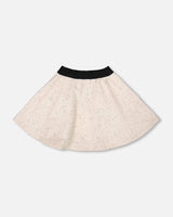 Glittering French Terry Skirt Beige And Black-2