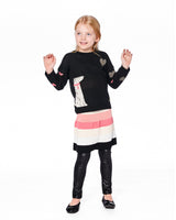 Knit Sweater Black With Dalmatian And Hearts-1