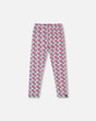 Organic Cotton Leggings Blue Apple Print-0