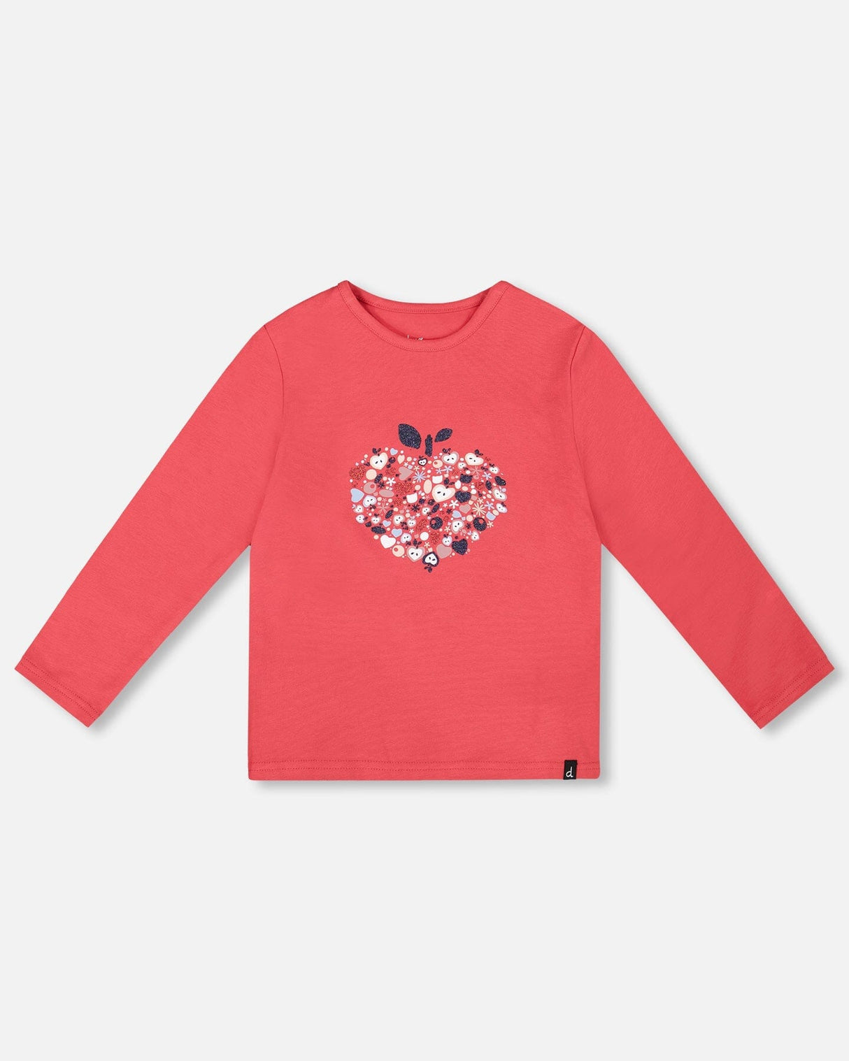Organic Cotton T-Shirt Red With Mini Apples-0