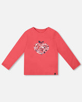 Organic Cotton T-Shirt Red With Mini Apples-0