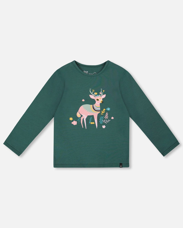 Organic Cotton Long Sleeve T-Shirt Dark Green-0