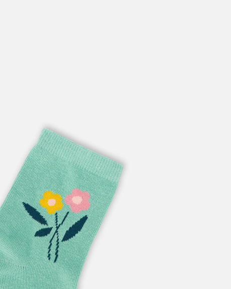 3-Pack Knit Socks Pink And Green-4