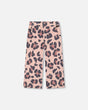 French Terry Wide Leg Sweatpants Pink Leopard-0