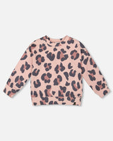 French Terry Sweatshirt Pink Leopard-0