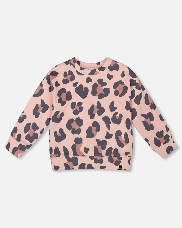 French Terry Sweatshirt Pink Leopard-0