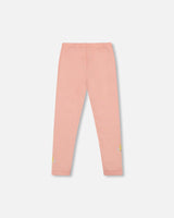 Organic Cotton Leggings Dusty Pink With Unicorn Print-2