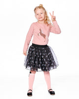 Organic Cotton Long Sleeve T-Shirt Dusty Pink With Sequin Unicorn-1