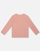 Organic Cotton Long Sleeve T-Shirt Dusty Pink With Sequin Unicorn-2