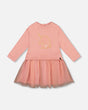Bi-Material Dress Dusty Pink With Mesh Skirt And Unicorn-0
