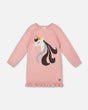 Knitted Dress Dusty Pink With Unicorn Intarsia-0