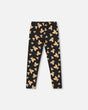 Jersey Leggings Black Teddy Bear Print-0
