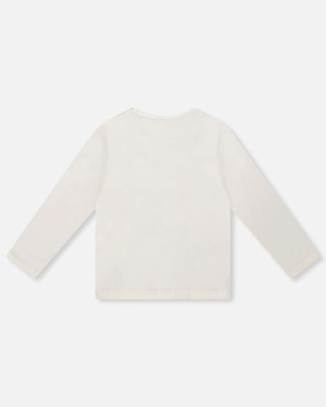 Organic Jersey T-Shirt Off-White With Teddy Bears-2