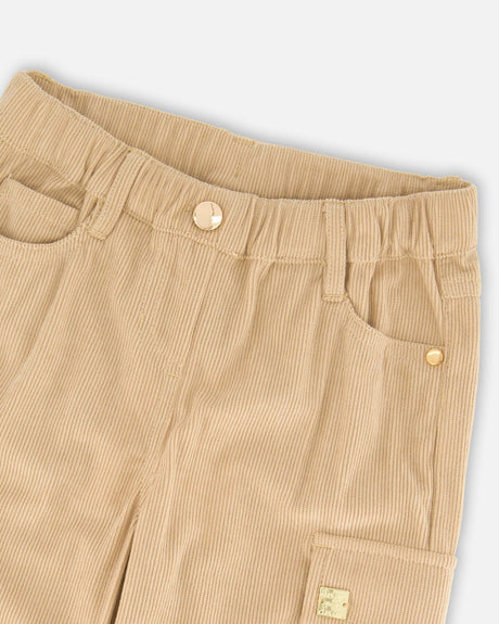 Parachute Corduroy Pants With Cargo Pockets Light Pecan Brown-4
