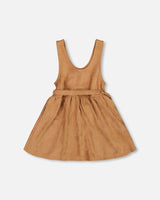 Stretch Suede Effect Jumper Light Pecan Brown With Llama Bag-2