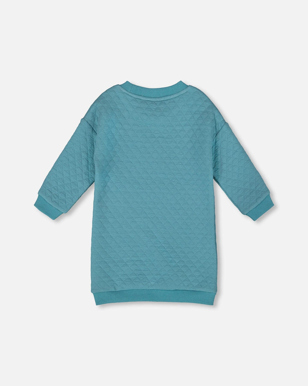 Quilted Tunic Dress Turquoise Blue-2