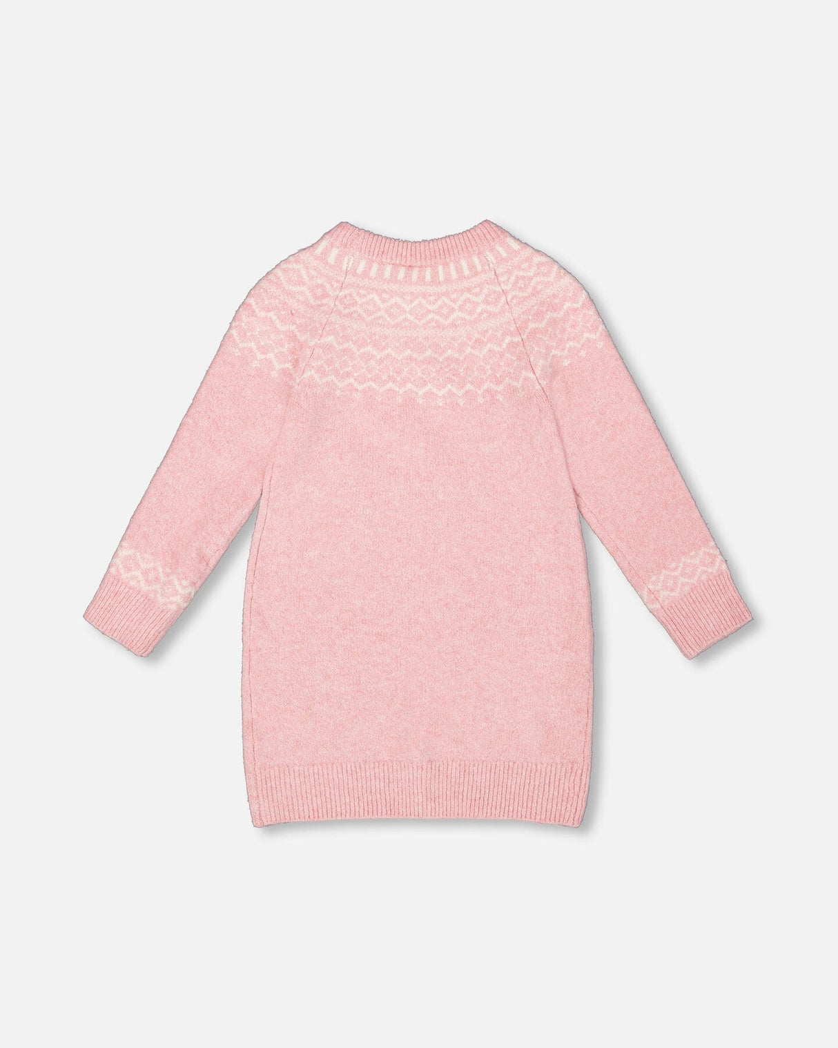Knitted Dress With Norvegian Jacquard Dusty Pink-2