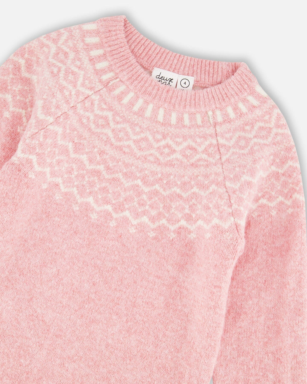 Knitted Dress With Norvegian Jacquard Dusty Pink-3