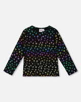 Stretch Jersey T-Shirt Multicolor Leopard Print-0