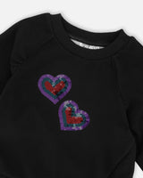 Bi-Material Dress Black With Mesh Skirt-3