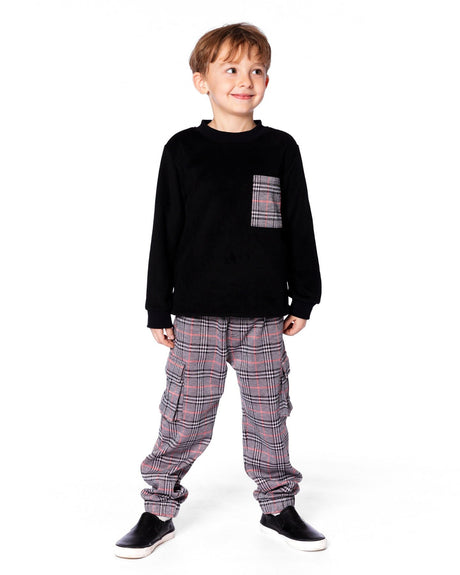 Plaid Cargo Pant Gray And Black-1