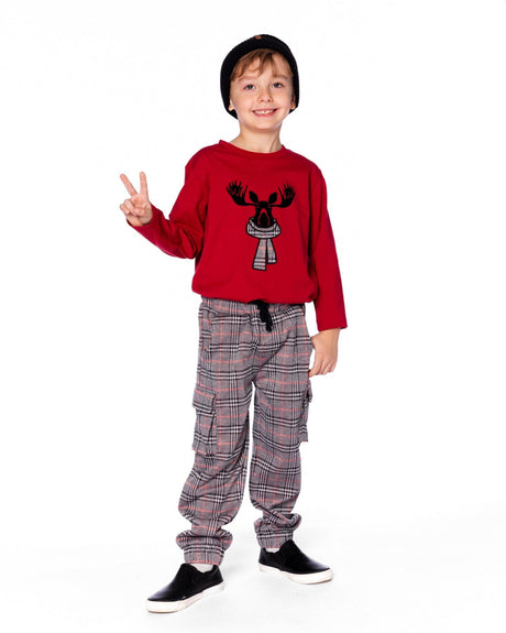 Jersey T-Shirt Cherry Red With Moose-1