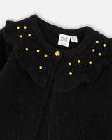 Knitted Cardigan With Rhinestones Black-3