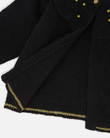Knitted Cardigan With Rhinestones Black-4