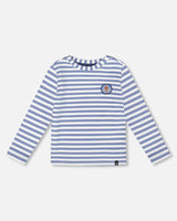Super Soft Long Sleeve Striped Jersey T-Shirt Light Blue-0