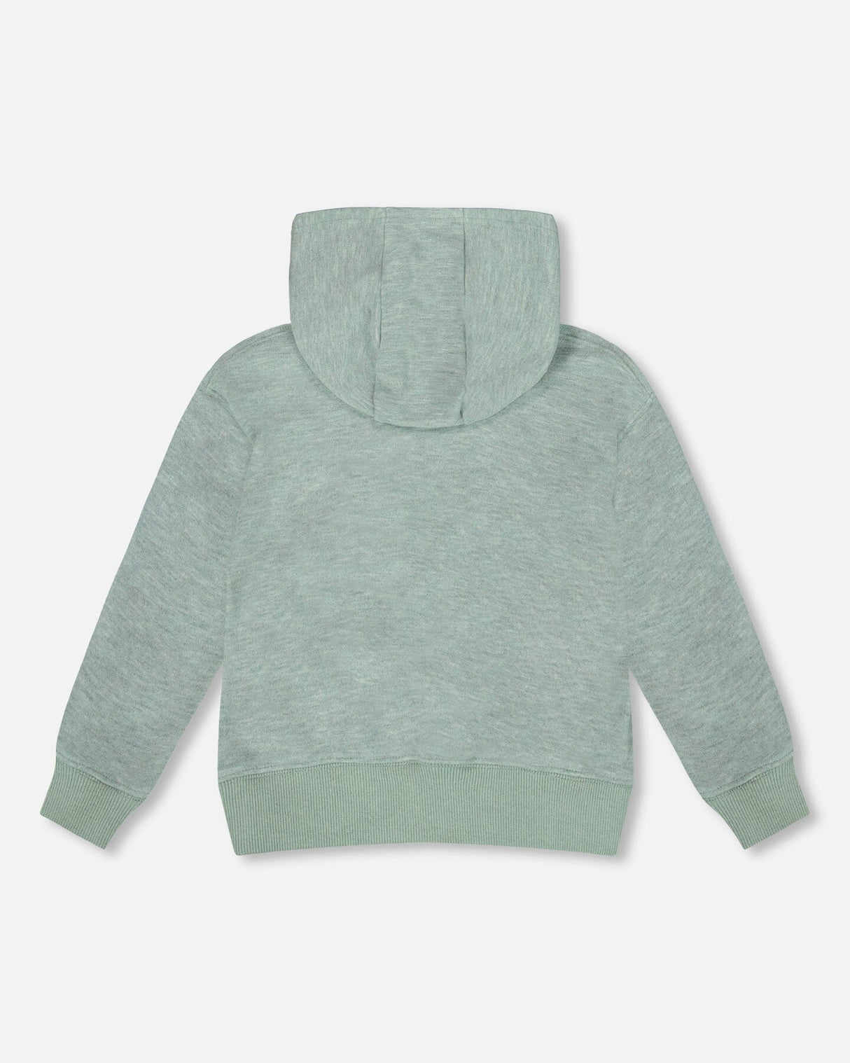 Super Soft Hooded Brushed Jersey Sweatshirt With Graphic Print Green-1