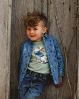 Long Sleeve Organic Cotton Jersey Tee Jade Green-1