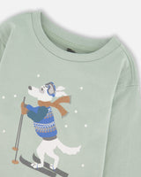 Long Sleeve Organic Cotton Jersey Tee Jade Green-4