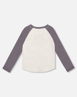 Raglan Sleeve Organic Cotton Jersey Tee Light Heather Gray-2