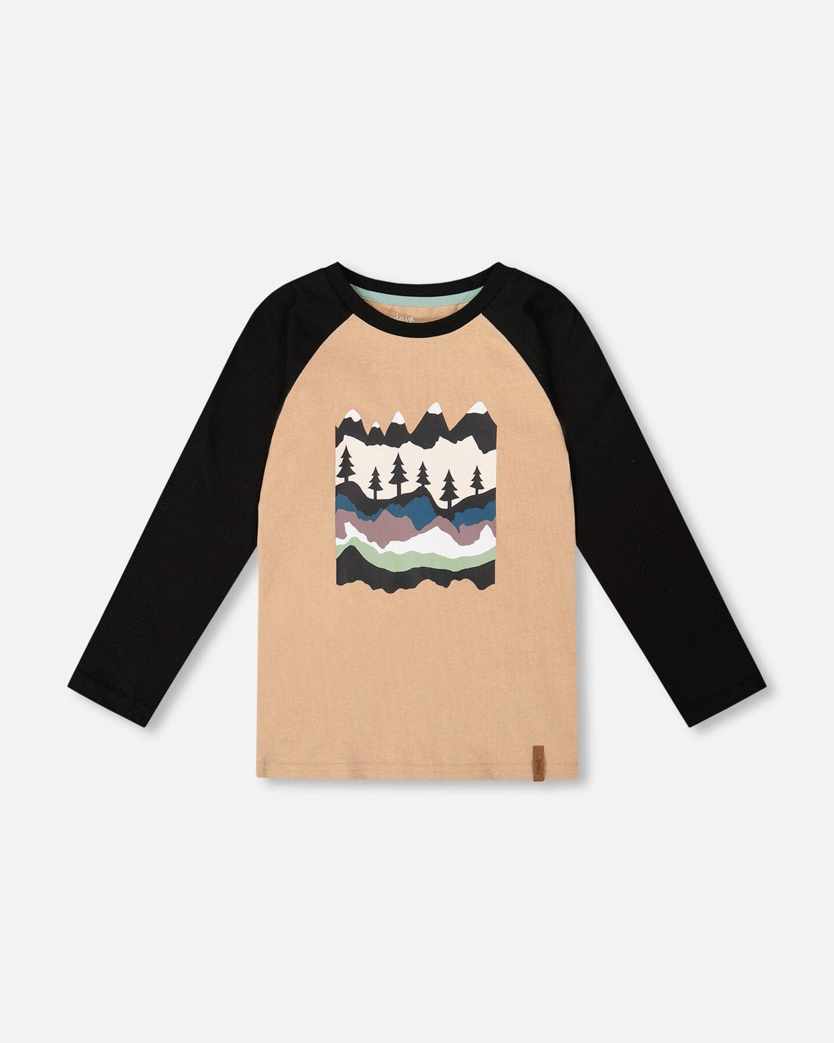 Long Raglan Sleeve Jersey Tee Beige-0
