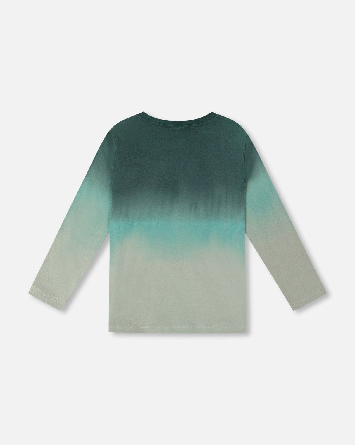 Long Sleeve Organic Cotton Gradient Jersey Tee Bottle Green-1
