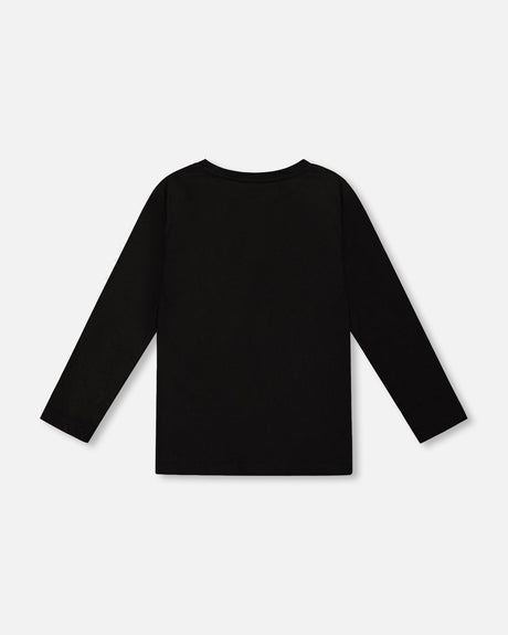 Long Sleeve Jersey Tee Shirt With Dinosaur-3