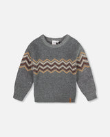 Knit Sweater Dark Heather Gray-0