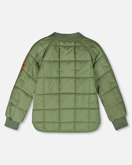 Quilted Mid-Season Jacket Khaki-3
