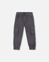 Twill Jogger Cargo Pants Dark Gray-0