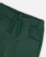 Twill Jogger Pants With Patch Pockets Forest Green-4