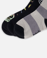 3-Pack Knit Socks Black-4