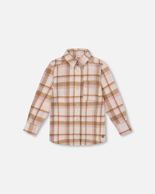 Plaid Overshirt Off-White, Beige And Pink-0