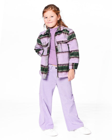 Zipped Plaid Overshirt Mauve And Green-2