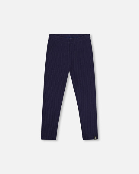 Ribbed Leggings Navy Blue-0