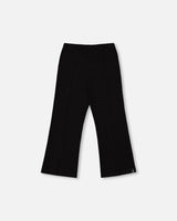 Ribbed Leggings Bootleg With Slit Black-0