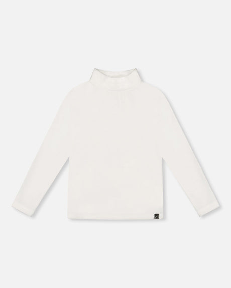 Super Soft Ribbed Mock Neck Top Off-White-0